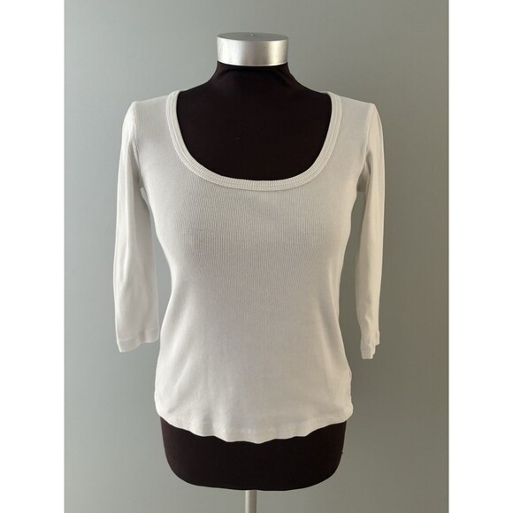 Standard James Perse Shirt Size 1 (S) White Ribbed Tee 100% Cotton  * - Picture 1 of 16